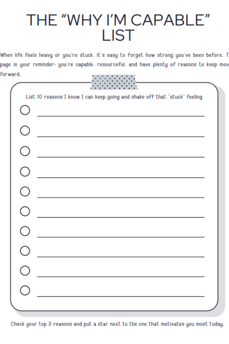 Feeling Stuck in Life Workbook – Printable Self Discovery Journal