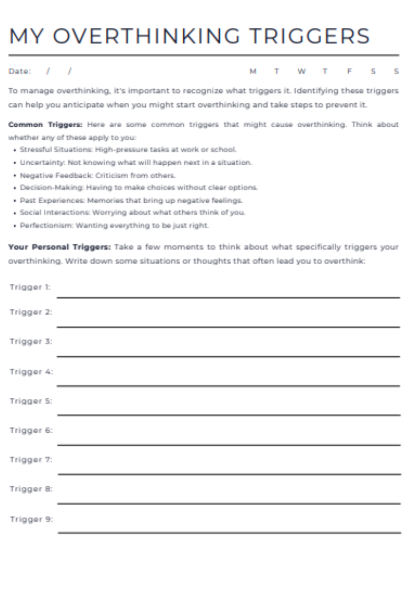 Stop Overthinking Workbook