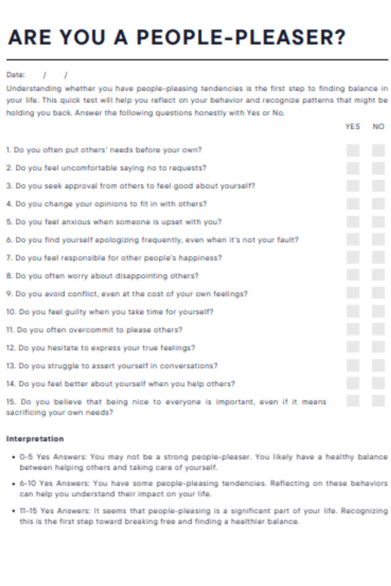 Stop People Pleasing Workbook