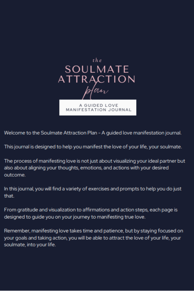 Soulmate Attraction Plan – Guided Love Manifestation Journal (Digital Download)